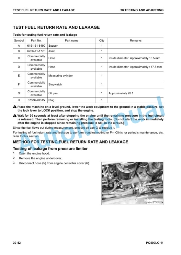 Alternative view of Komatsu PC490LC-11 Hydraulic Excavator Shop Manual CEBM028303