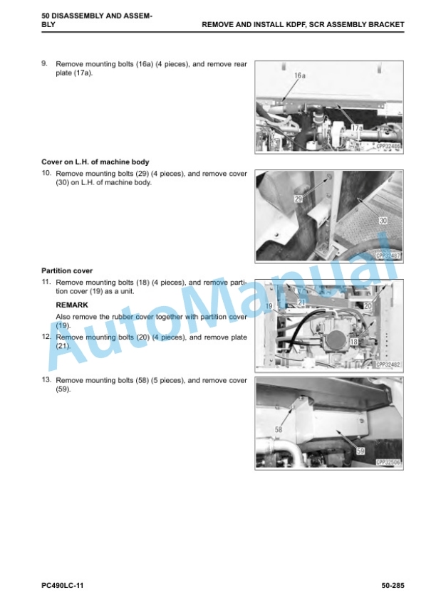 Komatsu PC490LC-11 Hydraulic Excavator Shop Manual CEBM028303 5 Komatsu PC490LC-11 Hydraulic Excavator Shop Manual CEBM028303 - Image 5