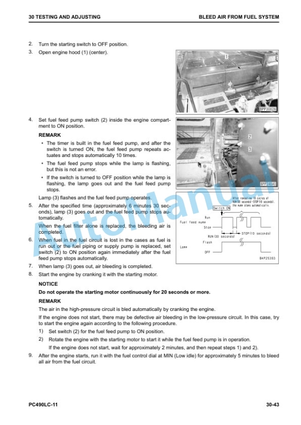 Alternative view of Komatsu PC490LC-11 Hydraulic Excavator Shop Manual SEN06494-05
