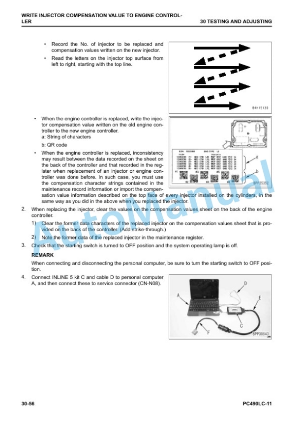 Alternative view of Komatsu PC490LC-11 Hydraulic Excavator Shop Manual SEN06494-10