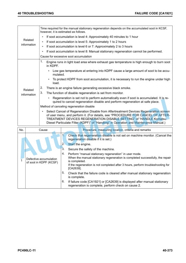 Komatsu PC490LC-11 Hydraulic Excavator Shop Manual SEN06738-00 3 Komatsu PC490LC-11 Hydraulic Excavator Shop Manual SEN06738-00 - Image 3