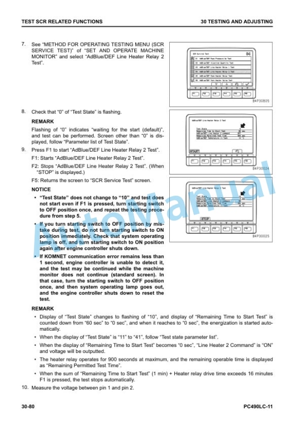 Alternative view of Komatsu PC490LC-11 Hydraulic Excavator Shop Manual SEN06738-04