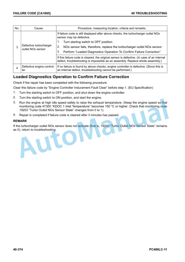 Komatsu PC490LC-11 Hydraulic Excavator Shop Manual SEN06738-04 3 Komatsu PC490LC-11 Hydraulic Excavator Shop Manual SEN06738-04 - Image 3