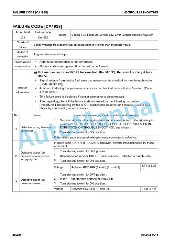 Komatsu PC490LC-11 Hydraulic Excavator Shop Manual SEN06811-07 3 Komatsu PC490LC-11 Hydraulic Excavator Shop Manual SEN06811-07 - Image 3