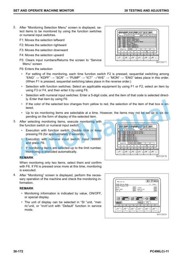 Alternative view of Komatsu PC490LCi-11 Hydraulic Excavator Shop Manual CEBM031500