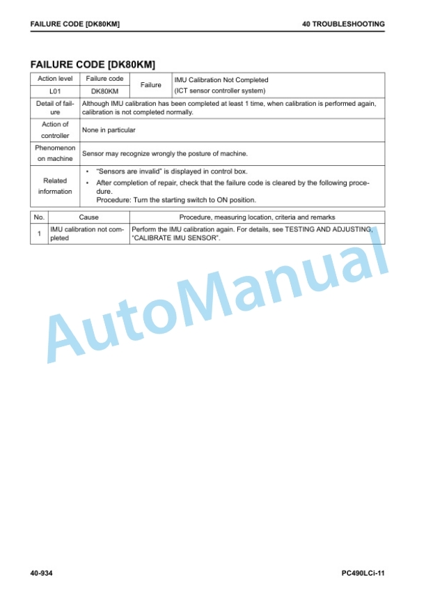Komatsu PC490LCi-11 Hydraulic Excavator Shop Manual CEBM031502 4 Komatsu PC490LCi-11 Hydraulic Excavator Shop Manual CEBM031502 - Image 4