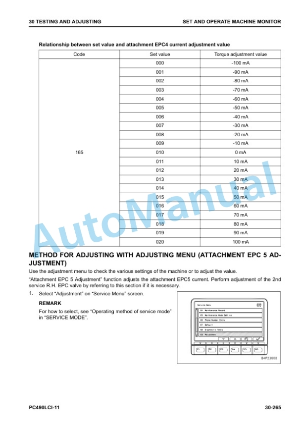 Alternative view of Komatsu PC490LCi-11 Hydraulic Excavator Shop Manual SEN06944-00
