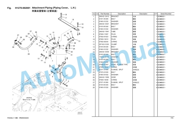 Komatsu PC500LC-10M0 Hydraulic Excavator Parts Manual PBCH500A00 3 Komatsu PC500LC-10M0 Hydraulic Excavator Parts Manual PBCH500A00 - Image 3