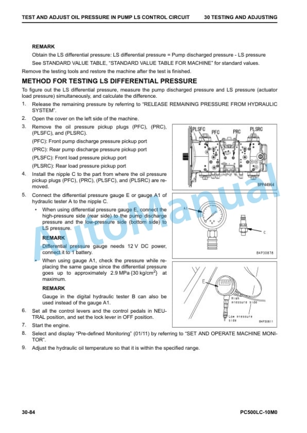 Alternative view of Komatsu PC500LC-10M0 Hydraulic Excavator Shop Manual SEN06813-00