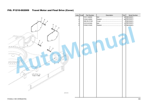 Komatsu PC500LC-10R Hydraulic Excavator Parts Manual YEPB202700 5 Komatsu PC500LC-10R Hydraulic Excavator Parts Manual YEPB202700 - Image 5