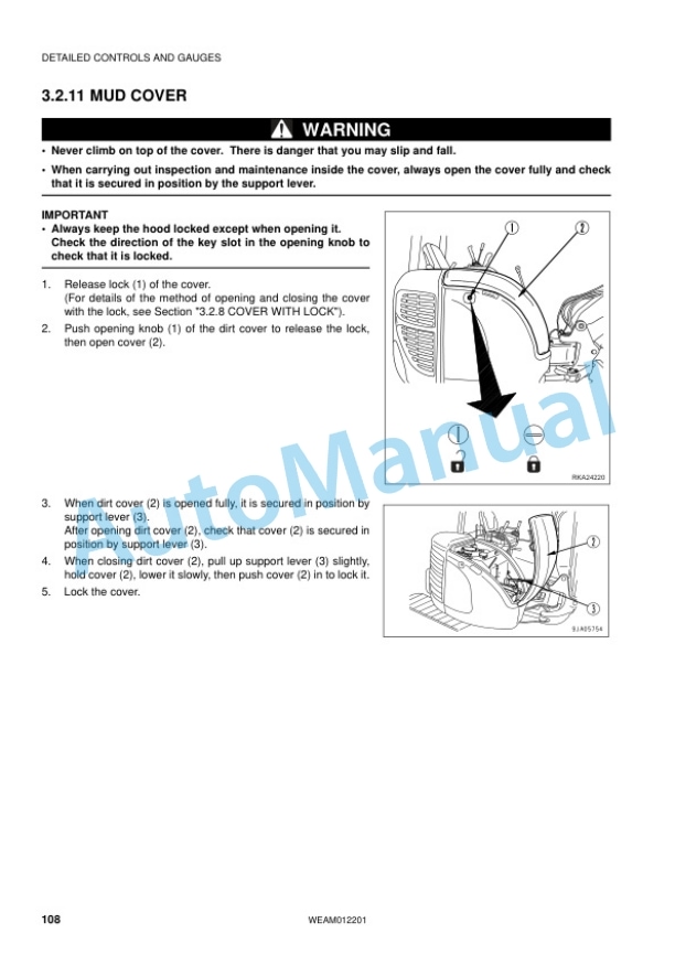 Komatsu PC50MR-2 Hydraulic Excavator Operation and Maintenance Manual WEAM012201 3 Komatsu PC50MR-2 Hydraulic Excavator Operation and Maintenance Manual WEAM012201 - Image 3