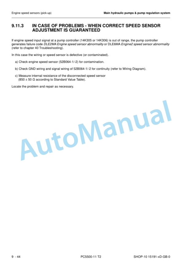Alternative view of Komatsu PC5500-11 T2 Hydraulic Mining Excavator Shop Manual 15191-xD-GB-0