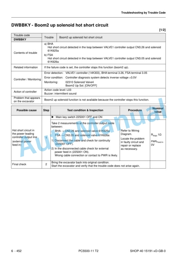 Komatsu PC5500-11 T2 Hydraulic Mining Excavator Shop Manual 15191-xD-GB-0 5 Komatsu PC5500-11 T2 Hydraulic Mining Excavator Shop Manual 15191-xD-GB-0 - Image 5