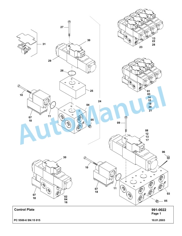 Komatsu PC5500-6 Hydraulic Excavator Parts Manual G15015-5