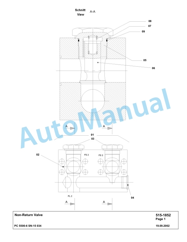 Komatsu PC5500-6 Hydraulic Excavator Parts Manual G15034-3