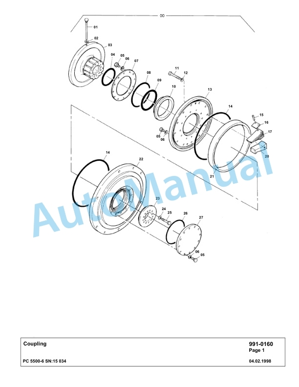 Komatsu PC5500-6 Hydraulic Excavator Parts Manual G15034-5
