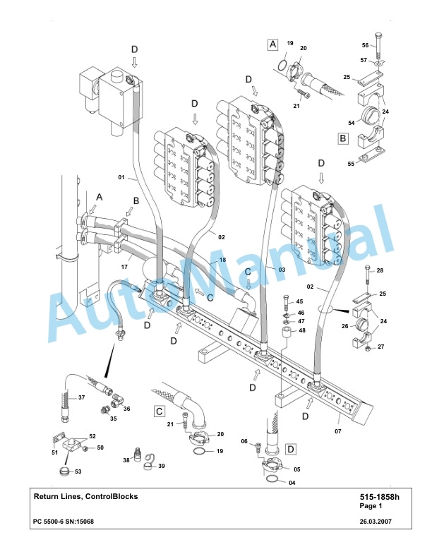 Komatsu PC5500-6 Hydraulic Excavator Parts Manual G15068-3