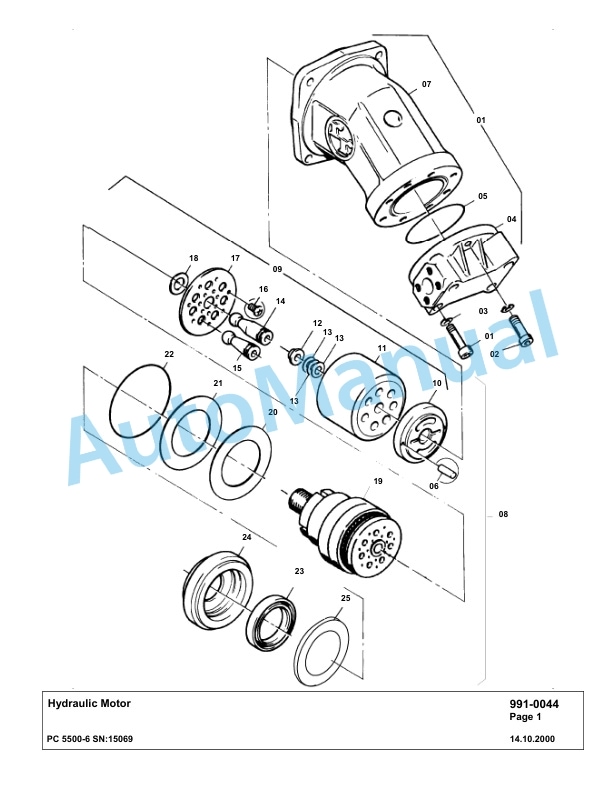 Komatsu PC5500-6 Hydraulic Excavator Parts Manual G15069-5