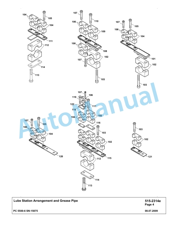 Komatsu PC5500-6 Hydraulic Excavator Parts Manual G15075-4