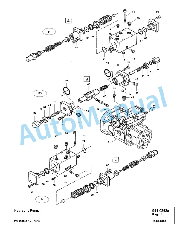 Komatsu PC5500-6 Hydraulic Excavator Parts Manual G15083-5
