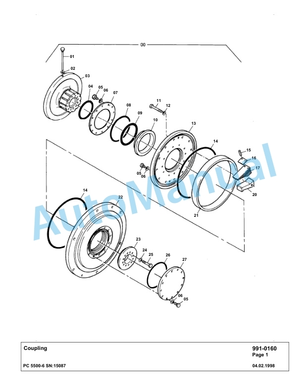 Komatsu PC5500-6 Hydraulic Excavator Parts Manual G15087-5
