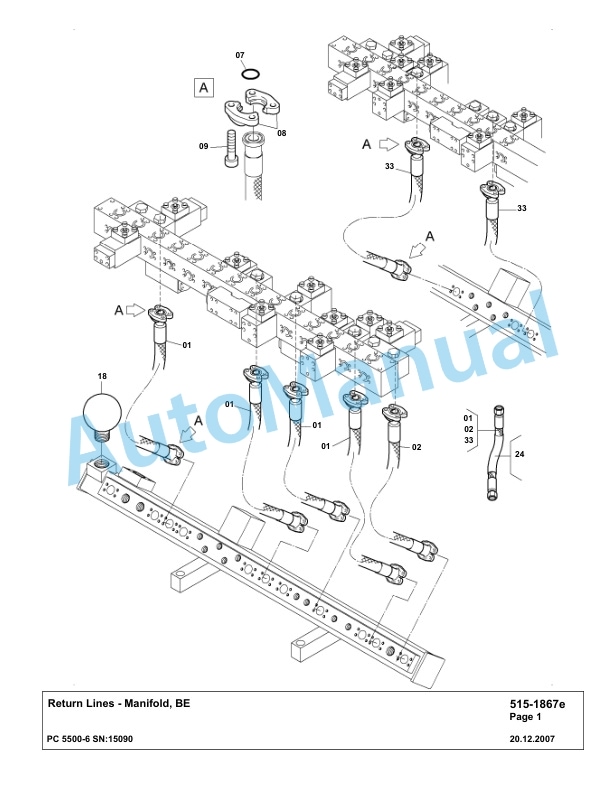 Komatsu PC5500-6 Hydraulic Excavator Parts Manual G15090-3