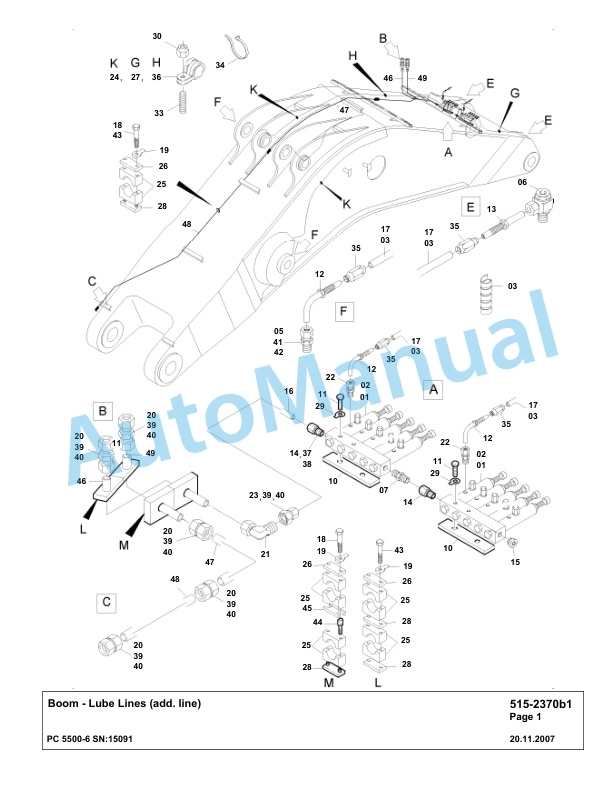 Komatsu PC5500-6 Hydraulic Excavator Parts Manual G15091-4