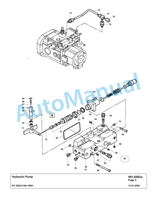 Komatsu PC5500-6 Hydraulic Excavator Parts Manual G15091-5