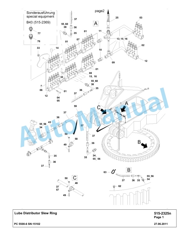 Komatsu PC5500-6 Hydraulic Excavator Parts Manual G15102-4