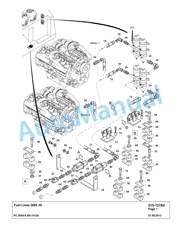 Komatsu PC5500-6 Hydraulic Excavator Parts Manual G15126-2