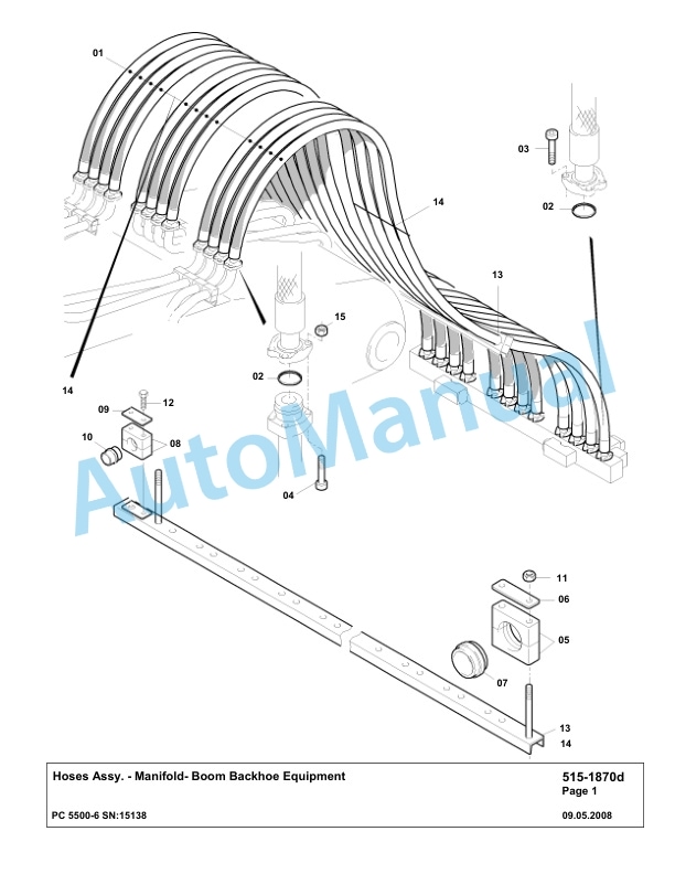 Komatsu PC5500-6 Hydraulic Excavator Parts Manual G15138-3