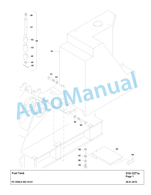 Komatsu PC5500-6 Hydraulic Excavator Parts Manual G15141-2