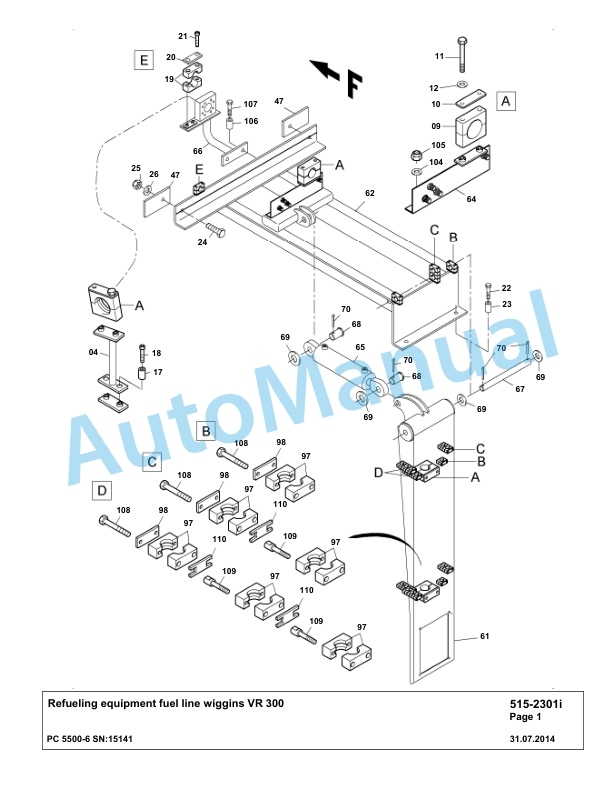 Komatsu PC5500-6 Hydraulic Excavator Parts Manual G15141-4