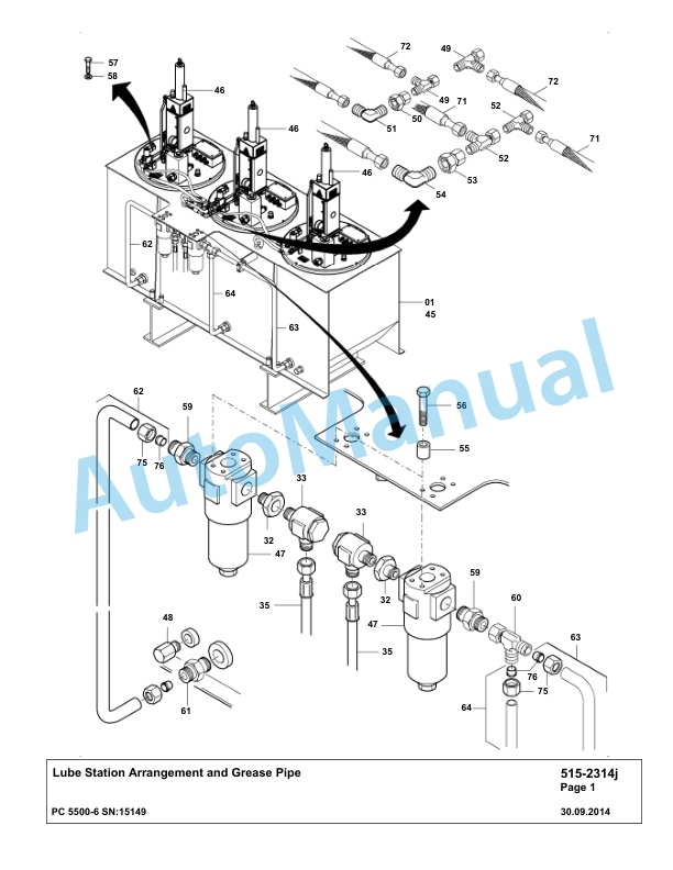 Komatsu PC5500-6 Hydraulic Excavator Parts Manual G15149-4