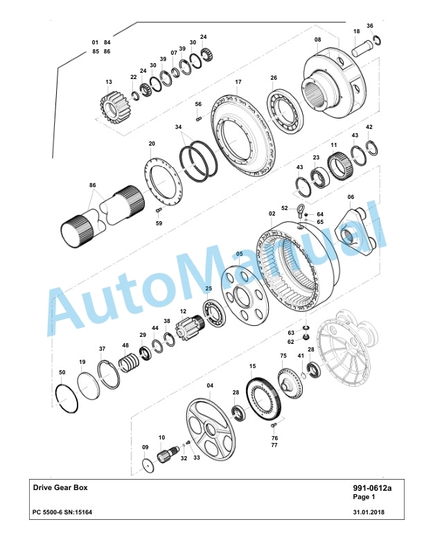 Komatsu PC5500-6 Hydraulic Excavator Parts Manual G15164 5 Komatsu PC5500-6 Hydraulic Excavator Parts Manual G15164-5