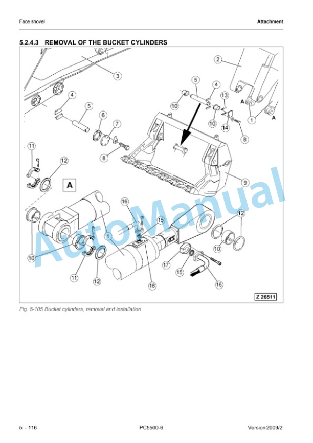 Komatsu PC5500-6 Hydraulic Mining Shovel Remove and Replace Procedures 4 Komatsu PC5500-6 Hydraulic Mining Shovel Remove and Replace Procedures - Image 4