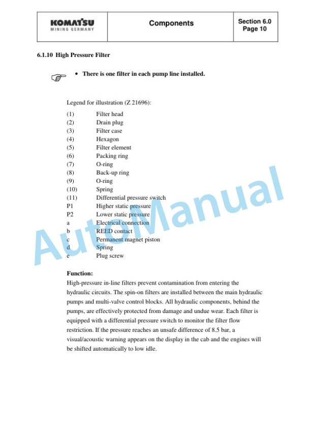 Komatsu PC5500-6 Hydraulic Mining Shovel Service Manual SMPC550015014 3 Komatsu PC5500-6 Hydraulic Mining Shovel Service Manual SMPC550015014-3