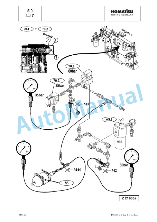 Alternative view of Komatsu PC5500-6 Hydraulic Mining Shovel Service Manual SMPC550015046