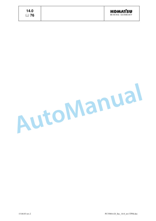 Komatsu PC5500-6 Hydraulic Mining Shovel Shop Manual SMPC550015018 5 Komatsu PC5500-6 Hydraulic Mining Shovel Shop Manual SMPC550015018 - Image 5
