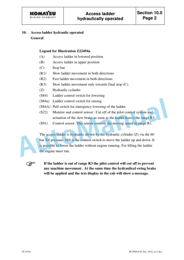 Komatsu PC5500-6 Hydraulic Mining Shovel Shop Manual SMPC550015025 4 Komatsu PC5500-6 Hydraulic Mining Shovel Shop Manual SMPC550015025 - Image 4