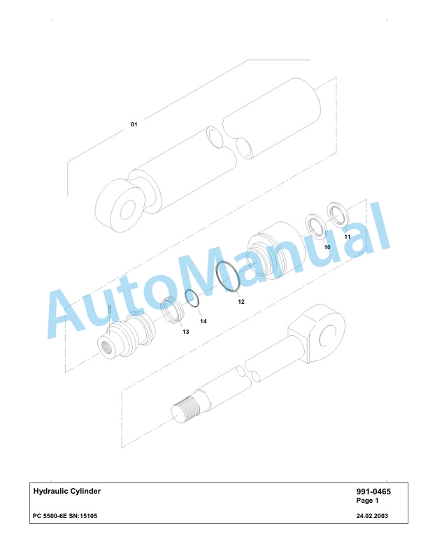 Komatsu PC5500-6E Hydraulic Excavator Parts Manual G15105-5