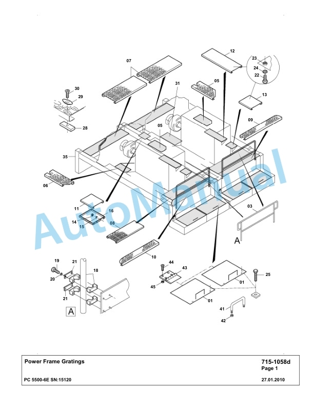 Komatsu PC5500-6E Hydraulic Excavator Parts Manual G15120-3