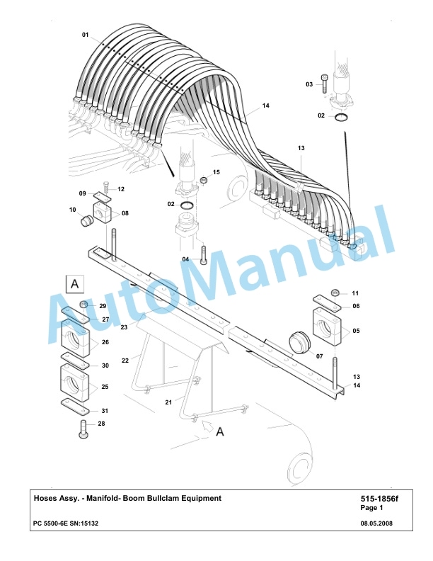 Komatsu PC5500-6E Hydraulic Excavator Parts Manual G15132-2