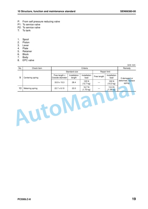 Alternative view of Komatsu PC550LC-8 Hydraulic Excavator Shop Manual SEN06368-00