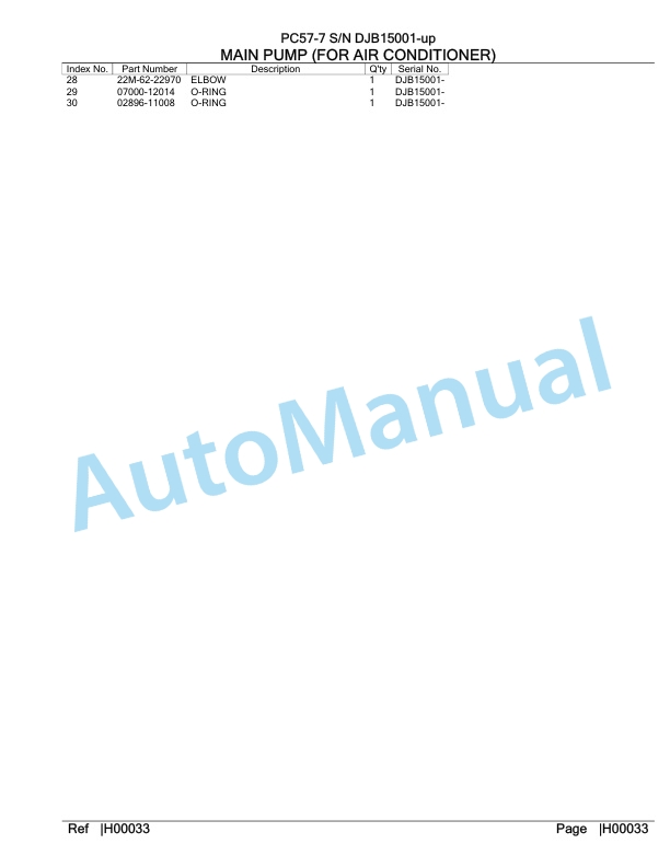 Komatsu PC57-7 Hydraulic Excavator Parts Manual DJB15001-UP 2 Komatsu PC57-7 Hydraulic Excavator Parts Manual DJB15001-UP-2