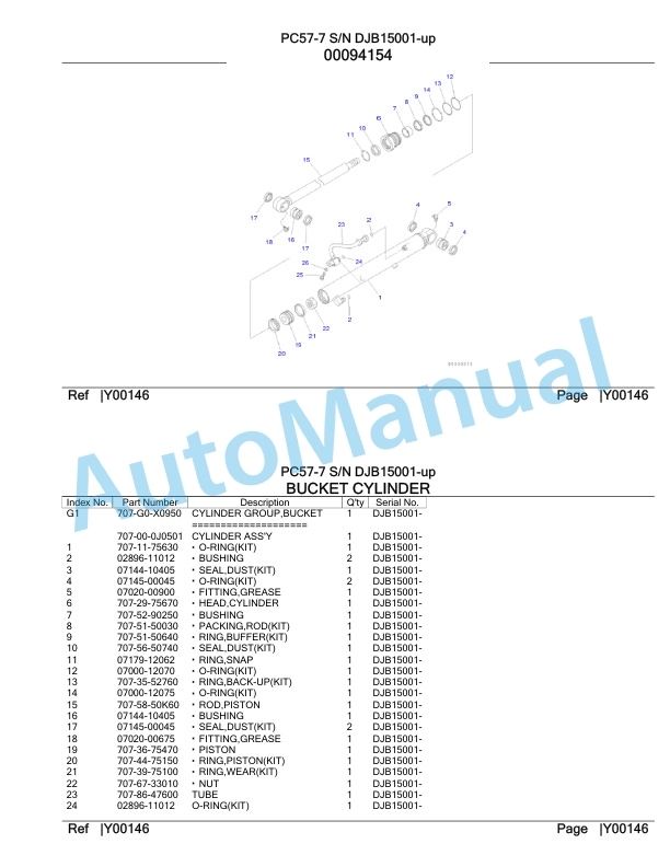 Komatsu PC57-7 Hydraulic Excavator Parts Manual DJB15001-UP 5 Komatsu PC57-7 Hydraulic Excavator Parts Manual DJB15001-UP-5