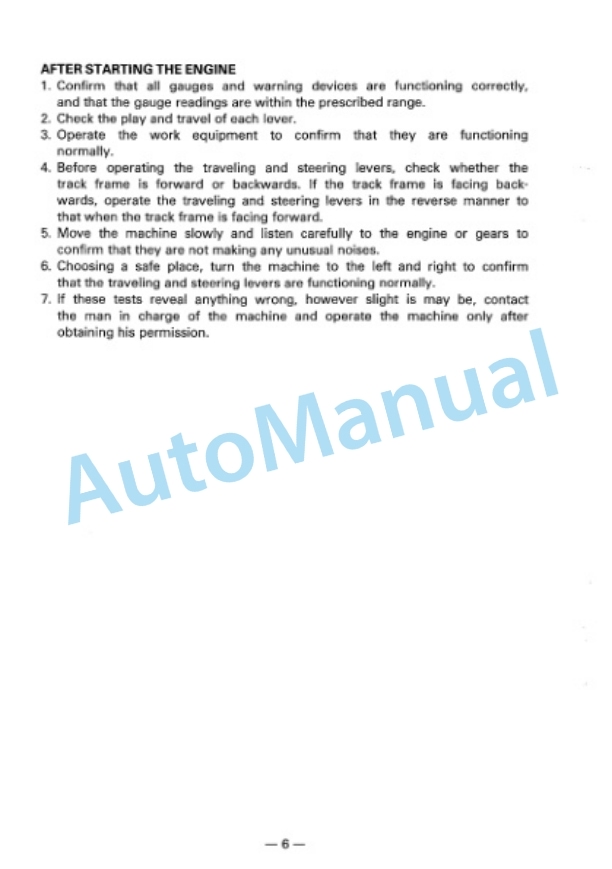 Komatsu PC60-6 Custom Hydraulic Excavator Operation and Maintenance Manual SEAM000400 5 Komatsu PC60-6 Custom Hydraulic Excavator Operation and Maintenance Manual SEAM000400 - Image 5