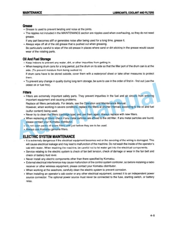 Komatsu PC60-7 Hydraulic Excavator Operation and Maintenance Manual SEAM034100 4 Komatsu PC60-7 Hydraulic Excavator Operation and Maintenance Manual SEAM034100 - Image 4