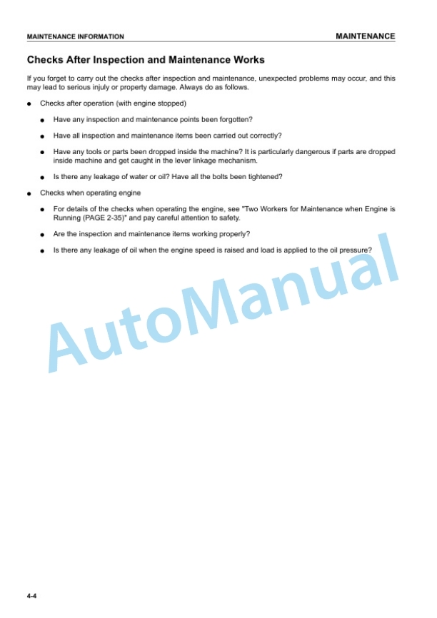 Komatsu PC60-7 Hydraulic Excavator Operation and Maintenance Manual SEAM034103T 4 Komatsu PC60-7 Hydraulic Excavator Operation and Maintenance Manual SEAM034103T - Image 4