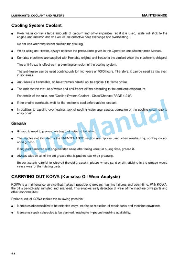 Komatsu PC60-7 Hydraulic Excavator Operation and Maintenance Manual SEAM034902P 4 Komatsu PC60-7 Hydraulic Excavator Operation and Maintenance Manual SEAM034902P - Image 4